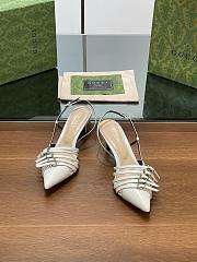 Gucci Slingback Pump in White Leather 6.5cm - 3