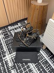 Chanel Sandals Black Leather 9cm - 1