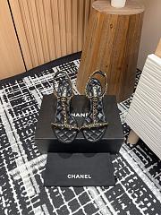 Chanel Sandals Black Leather 9cm - 4