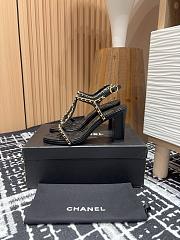 Chanel Sandals Black Leather 9cm - 3