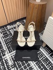 Chanel Sandals White Leather 9cm - 4