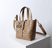 Small Dior Toujours Vertical Tote Bag Brown Macrocannage Calfskin - 18x16x12cm - 2