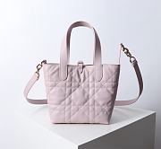 Small Dior Toujours Vertical Tote Bag Pink Macrocannage Calfskin - 18x16x12cm - 5