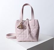 Small Dior Toujours Vertical Tote Bag Pink Macrocannage Calfskin - 18x16x12cm - 2