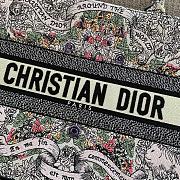 Medium Dior Book Tote Latte Embroidery with Multicolor Dior Around the World Motif - 36x27.5x16.5cm - 5