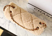 Chanel Flap Bag Shearling Lambskin & Gold-Tone Metal Beige & Brown - 16×23.5×7.5cm - 4