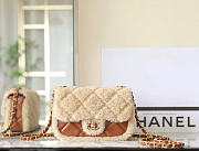 Chanel Mini Flap Bag Shearling Lambskin & Gold-Tone Metal Beige & Brown - 12×18×6cm - 1