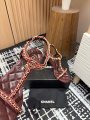 Chanel Sandals Burgundy Leather 9cm - 6