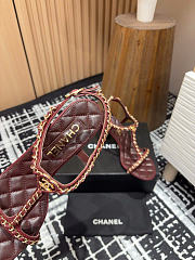 Chanel Sandals Burgundy Leather 9cm - 4