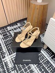 Chanel Sandals Beige Leather 9cm - 1