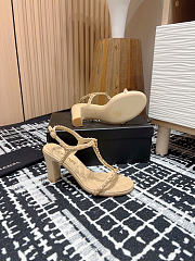 Chanel Sandals Beige Leather 9cm - 5