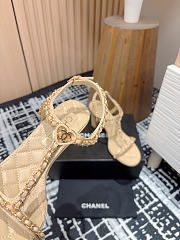 Chanel Sandals Beige Leather 9cm - 3