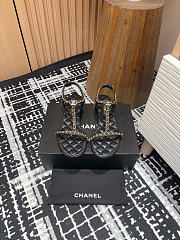 Chanel Sandals Black Leather 1.5cm - 1