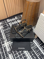 Chanel Sandals Black Leather 1.5cm - 2