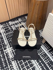 Chanel Sandals White Leather 1.5cm - 1