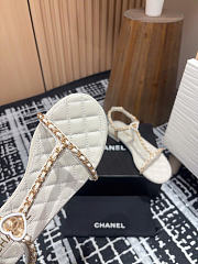 Chanel Sandals White Leather 1.5cm - 5