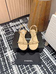 Chanel Sandals Beige Leather 1.5cm - 1