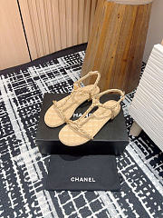 Chanel Sandals Beige Leather 1.5cm - 3