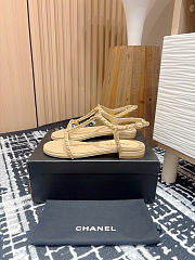 Chanel Sandals Beige Leather 1.5cm - 2