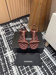 Chanel Sandals Burgundy Leather 1.5cm - 1