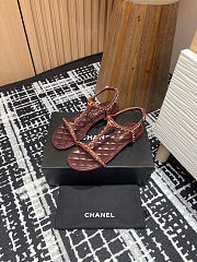 Chanel Sandals Burgundy Leather 1.5cm - 4