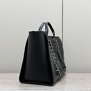 Chanel Shopping Bag Calfskin Silver Tone Metal Black - 39x29x19cm - 2