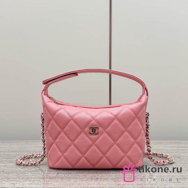 Chanel Hobo Caviar Leather Pink - 21.5x19x6cm - 1