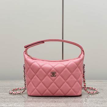 Chanel Hobo Caviar Leather Pink - 21.5x19x6cm