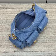 Chanel Large Hobo Bag Washed Denim Gold Tone Metal Blue - 31x22x15cm - 5