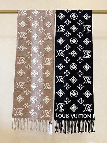 LV 3D Scarf Rouge Black M90816 Beige M94851 - 34x220cm