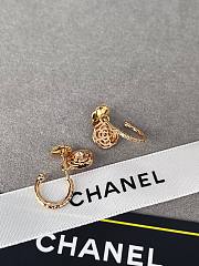 Chanel Earrings Camelia Gold 16176 - 3