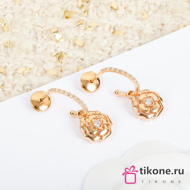 Chanel Earrings Camelia Gold 16178 - 1