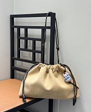 Loewe Large Flamenco Purse In Suede Calfskin Gold - 41x26x9cm - 5