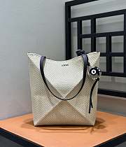 Loewe Puzzle Fold Tote In Cotton Jacquard Black - 31.5x24.5x15.5cm - 6