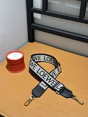 Loewe Anagram Strap In Jacquard And Calfskin Black/ Gold - 105x4cm - 3