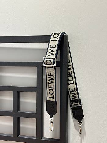 Loewe Anagram Strap In Jacquard And Calfskin Black/ Silver - 105x4cm