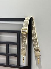 Loewe Anagram Strap In Jacquard And Calfskin Beige/ Gold - 105x4cm - 1