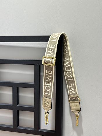 Loewe Anagram Strap In Jacquard And Calfskin Beige/ Gold - 105x4cm