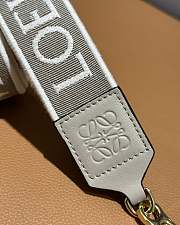 Loewe Anagram Strap In Jacquard And Calfskin Beige/ Gold - 105x4cm - 2