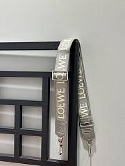 Loewe Anagram Strap In Jacquard And Calfskin Gray/ Silver - 105x4cm - 1