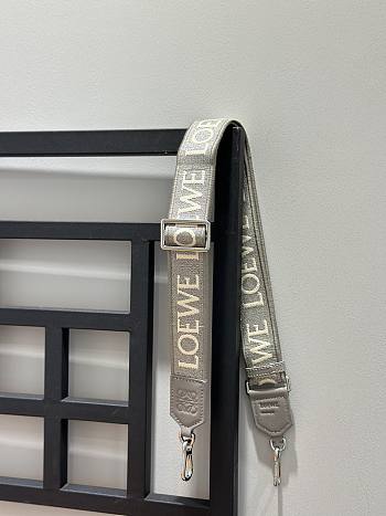 Loewe Anagram Strap In Jacquard And Calfskin Gray/ Silver - 105x4cm