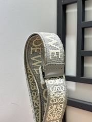 Loewe Anagram Strap In Jacquard And Calfskin Gray/ Silver - 105x4cm - 4