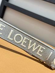 Loewe Anagram Strap In Jacquard And Calfskin Gray/ Silver - 105x4cm - 3