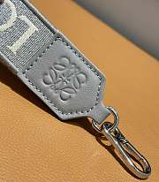 Loewe Anagram Strap In Jacquard And Calfskin Gray/ Silver - 105x4cm - 2