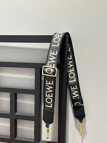 Loewe Anagram Strap In Jacquard And Calfskin Navy/ Gold - 105x4cm