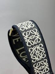 Loewe Anagram Strap In Jacquard And Calfskin Navy/ Gold - 105x4cm - 5