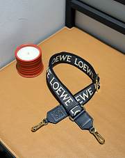 Loewe Anagram Strap In Jacquard And Calfskin Navy/ Gold - 105x4cm - 4