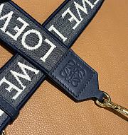 Loewe Anagram Strap In Jacquard And Calfskin Navy/ Gold - 105x4cm - 6