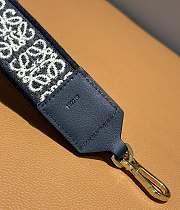 Loewe Anagram Strap In Jacquard And Calfskin Navy/ Gold - 105x4cm - 3