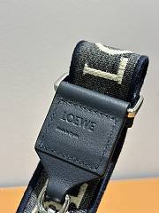 Loewe Anagram Strap In Jacquard And Calfskin Navy/ Silver - 105x4cm - 5